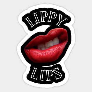 Lippy Lips Fun Lips Slogan Sticker